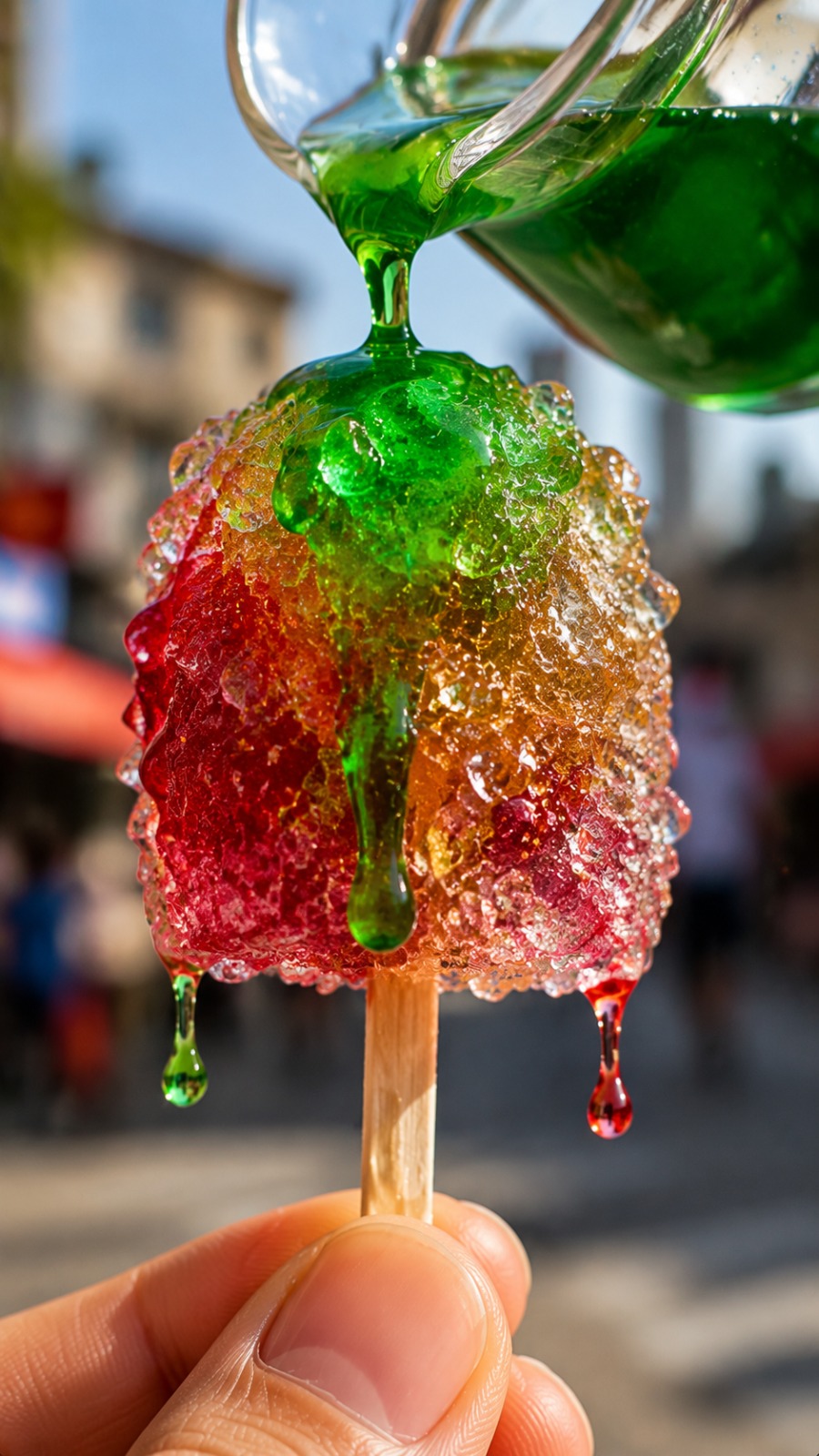 Color Syrup Ice Candy AI video prompt