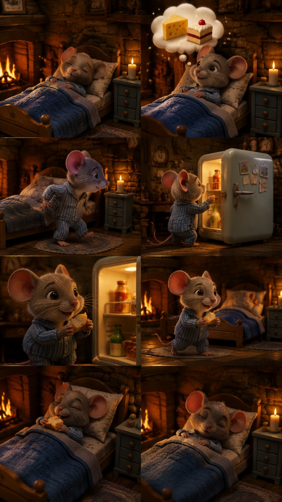 Mouse Midnight Snack AI video prompt