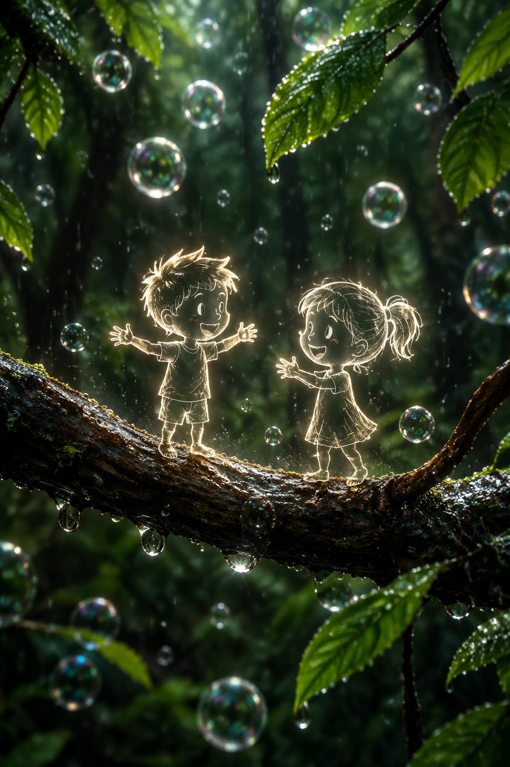 Bubble Forest Friends AI video prompt
