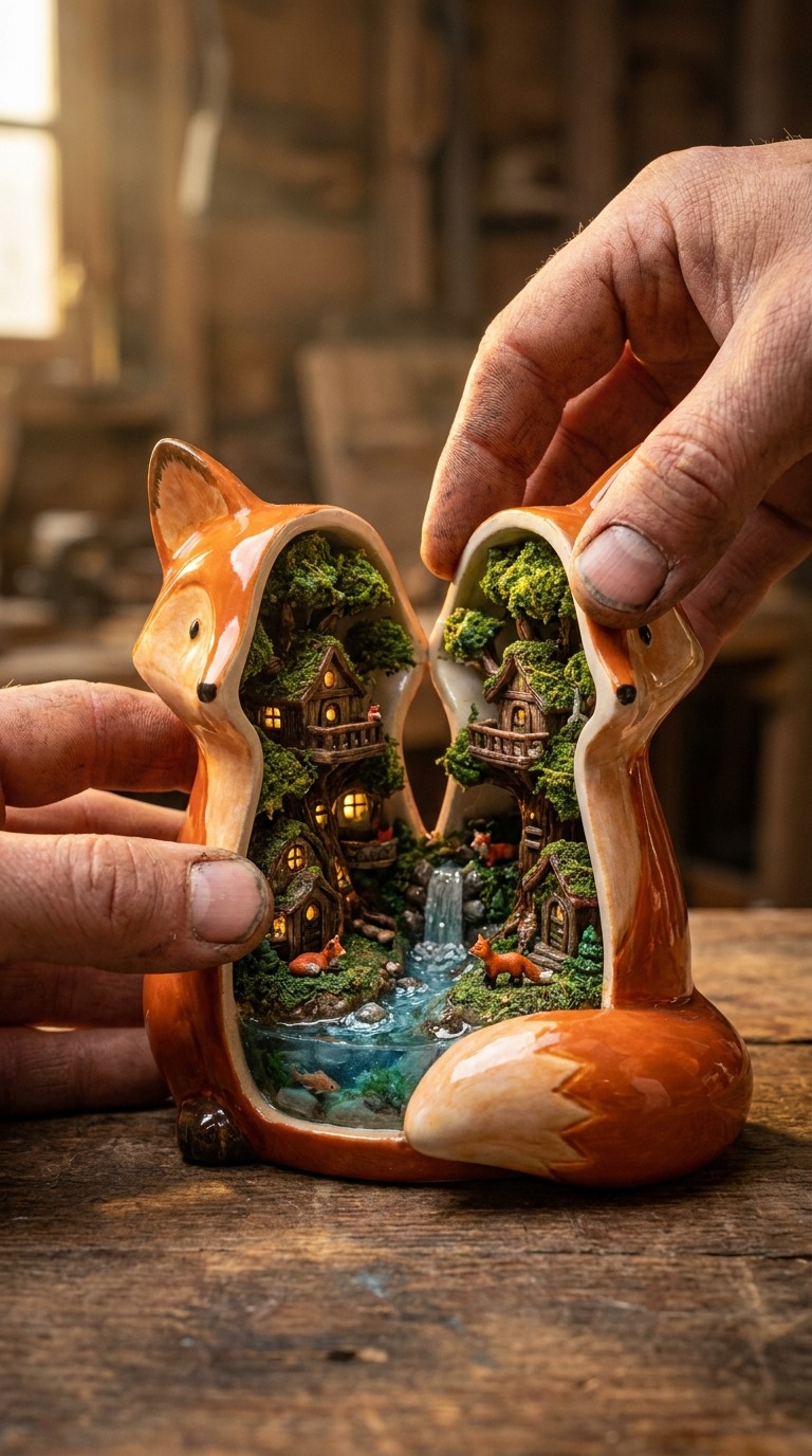 Fox Miniature World Reveal AI video prompt