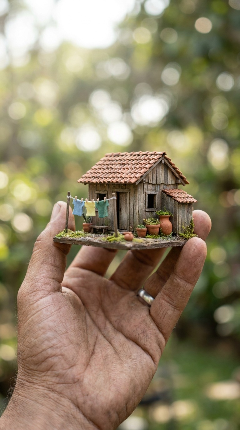 Miniature House Diorama AI video prompt