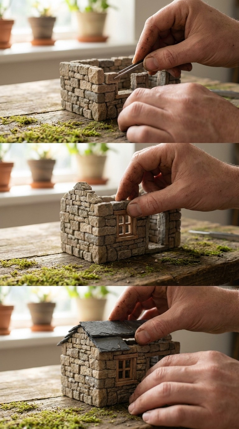 AI Video Prompt: Tiny Stone House Build