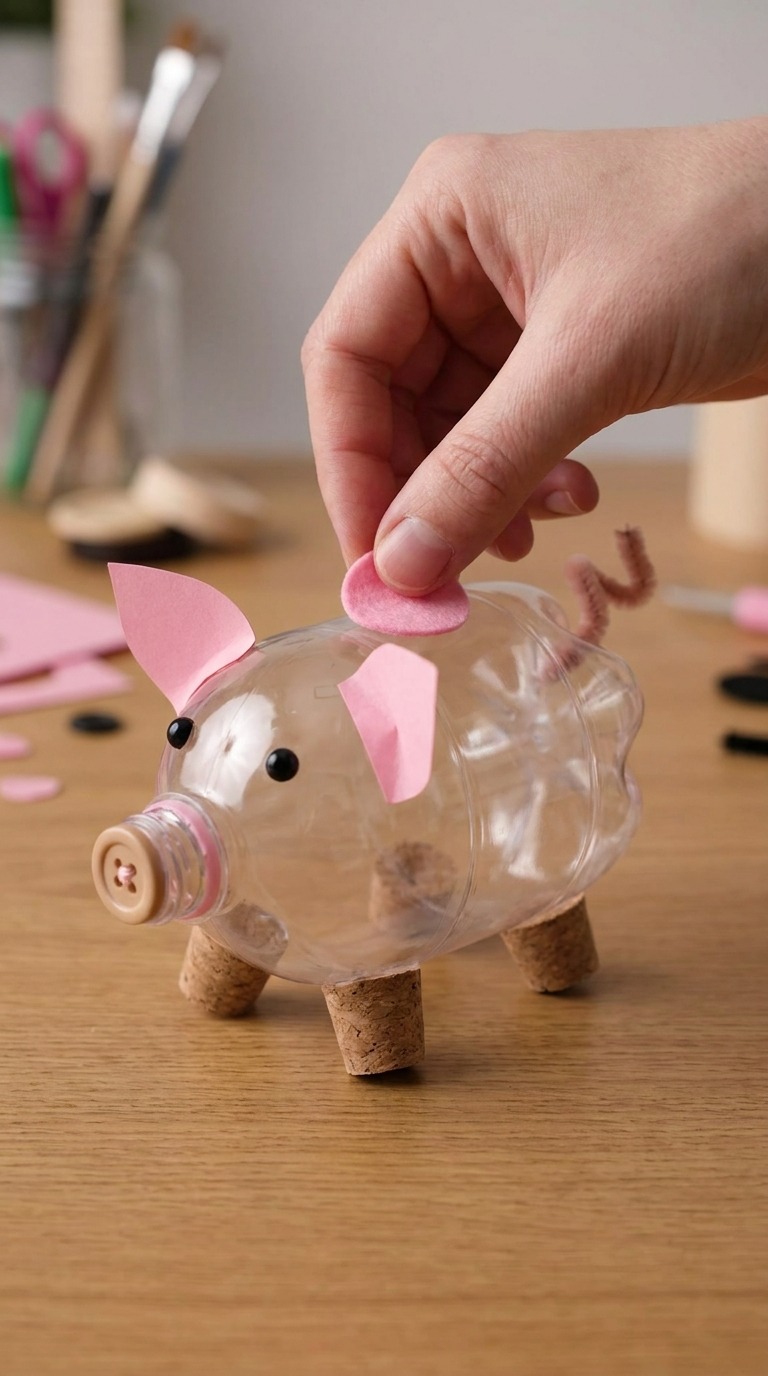 Bottle Pig Craft AI video prompt