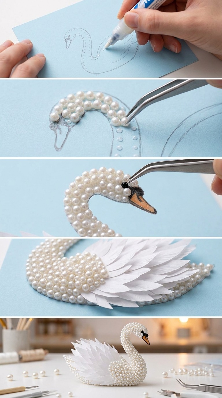 Pearl Art Swan DIY AI video prompt