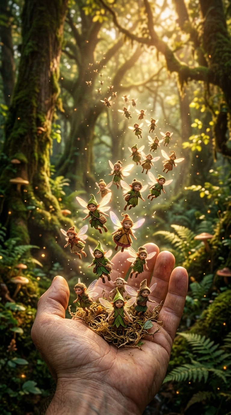 Tiny Forest Friends Flight AI video prompt