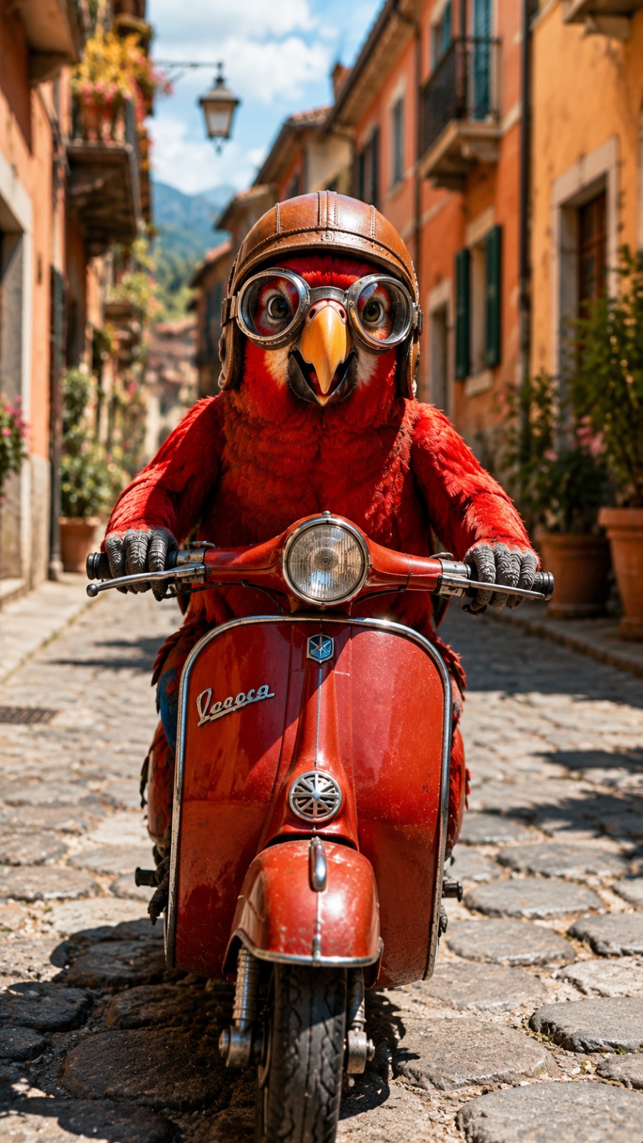 Parrot Scooter Ride AI video prompt
