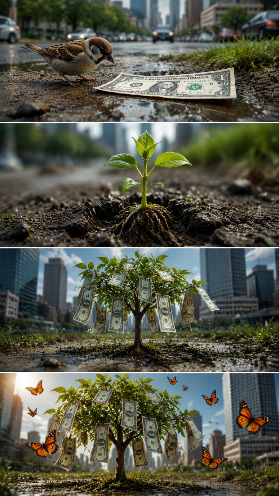 Money Tree Growth AI video prompt